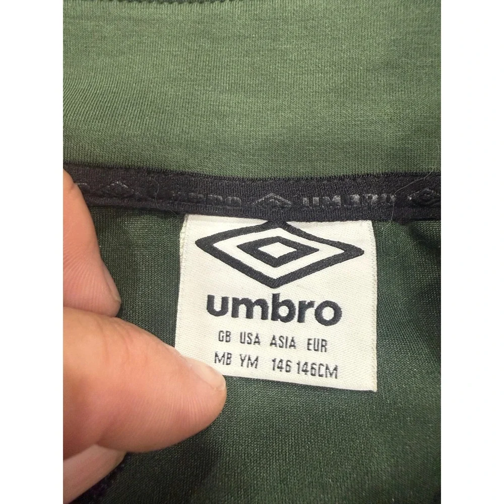 Umbro Boys Medium Green Black Full Zip Track Jacket Soccer Activewear